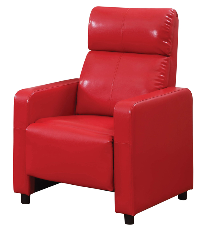 Arcadia Push Back Recliner Chair in Red Faux Leather