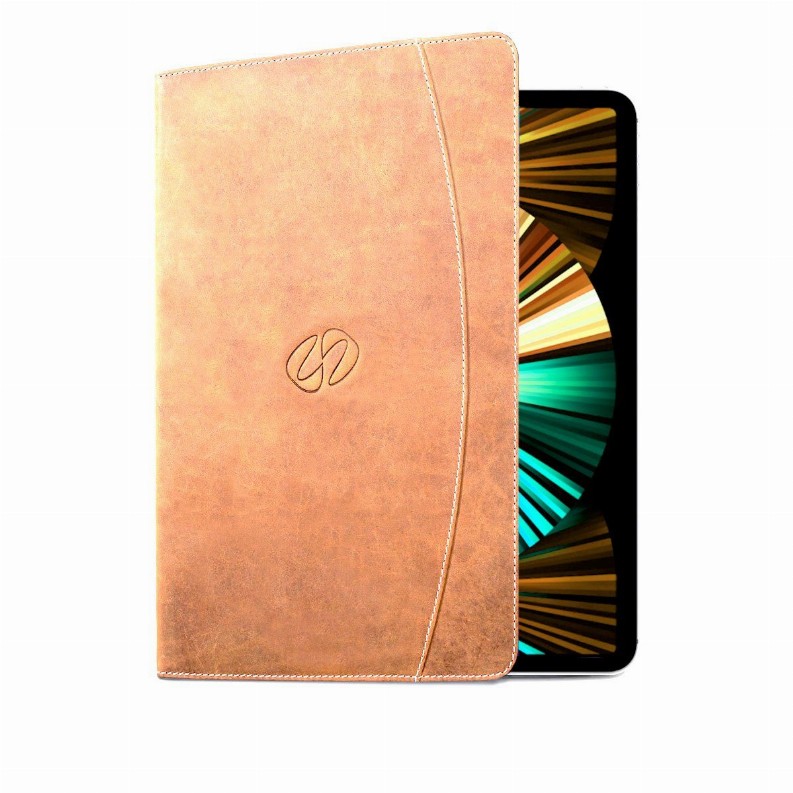 MacCase Premium Leather iPad Pro Folio Case - Gen 5/6 iPad Pro 12.9 Brown
