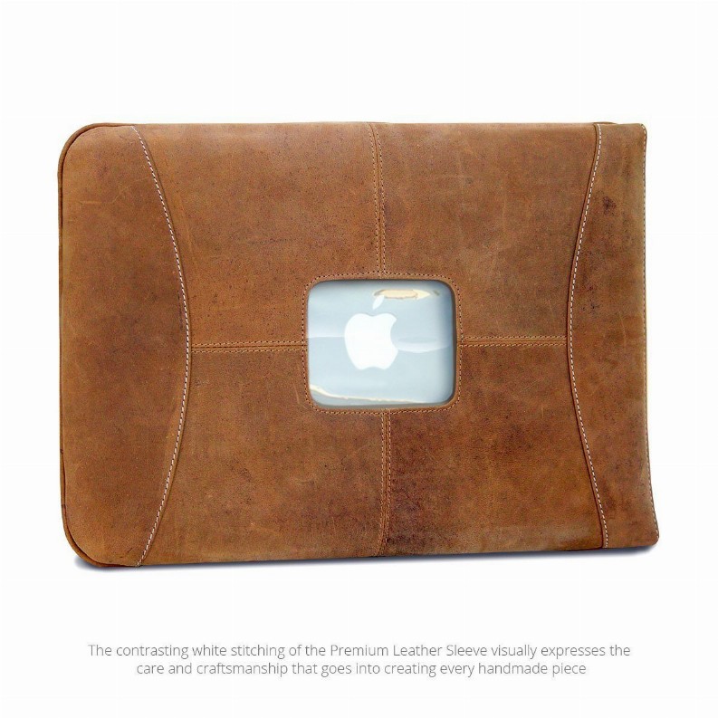 MacCase Premium Leather MacBook Pro Sleeve - 16" Brown