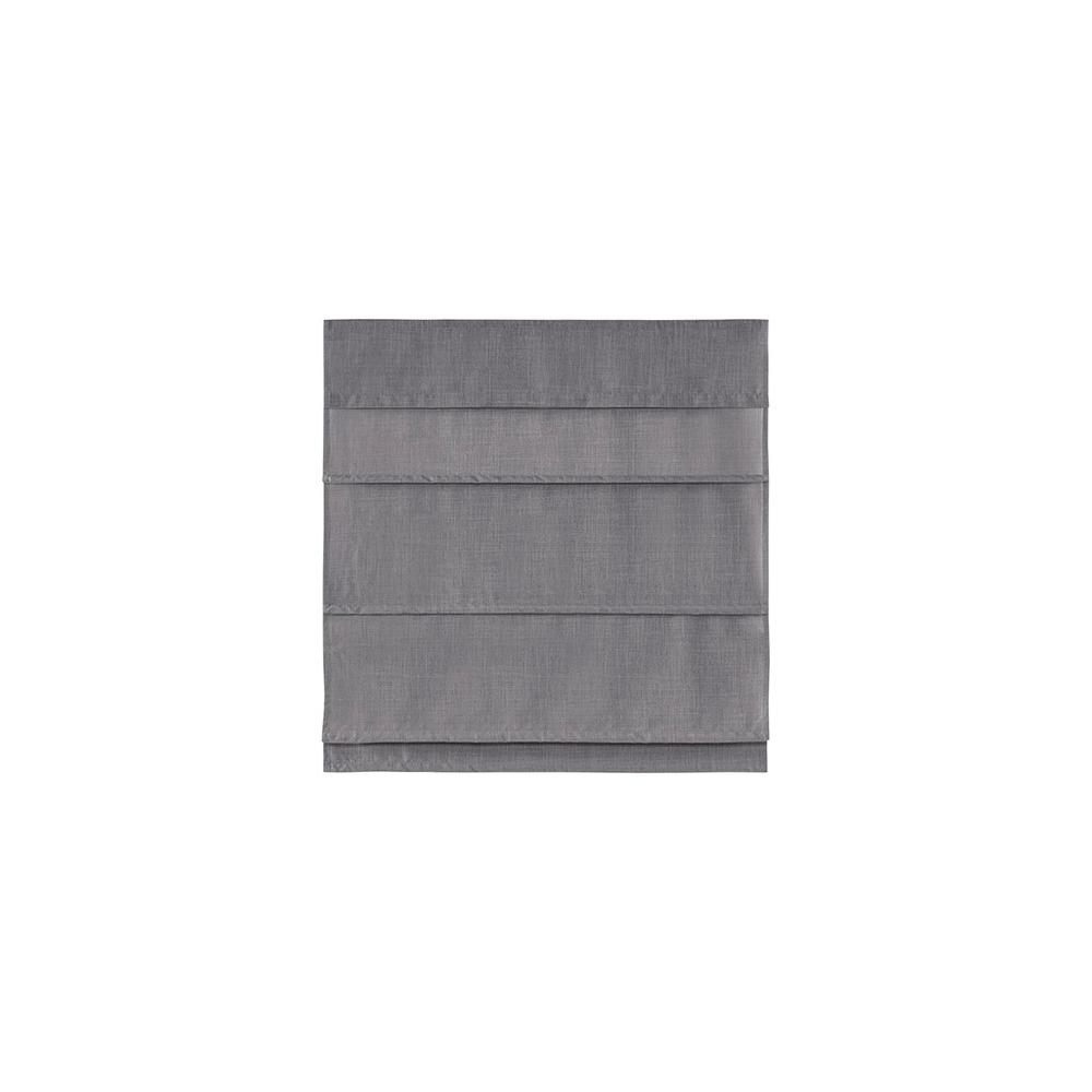 Faux Linen Cordless Blackout Roman Shade 27x64" Grey