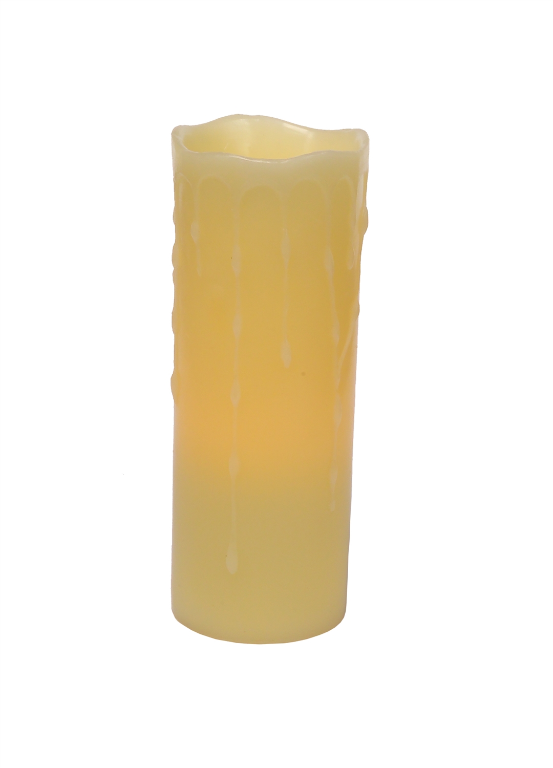 LED Wax Dripping Pillar Candle (Set of 3) 3"Dx8"H Wax/Plastic - 2 C Batteries Not Incld.