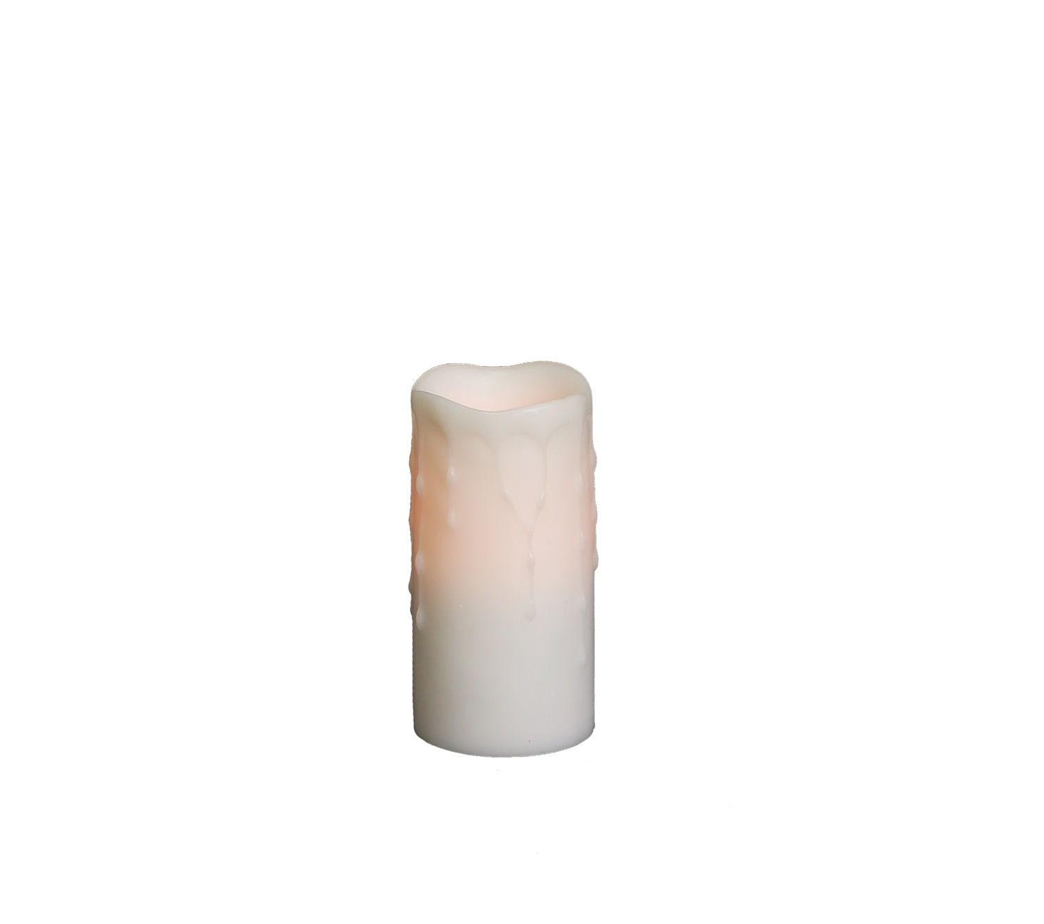 LED Wax Dripping Pillar Candle (Set of 4) 3"Dx6"H Wax/Plastic - 2 C Batteries Not Incld.