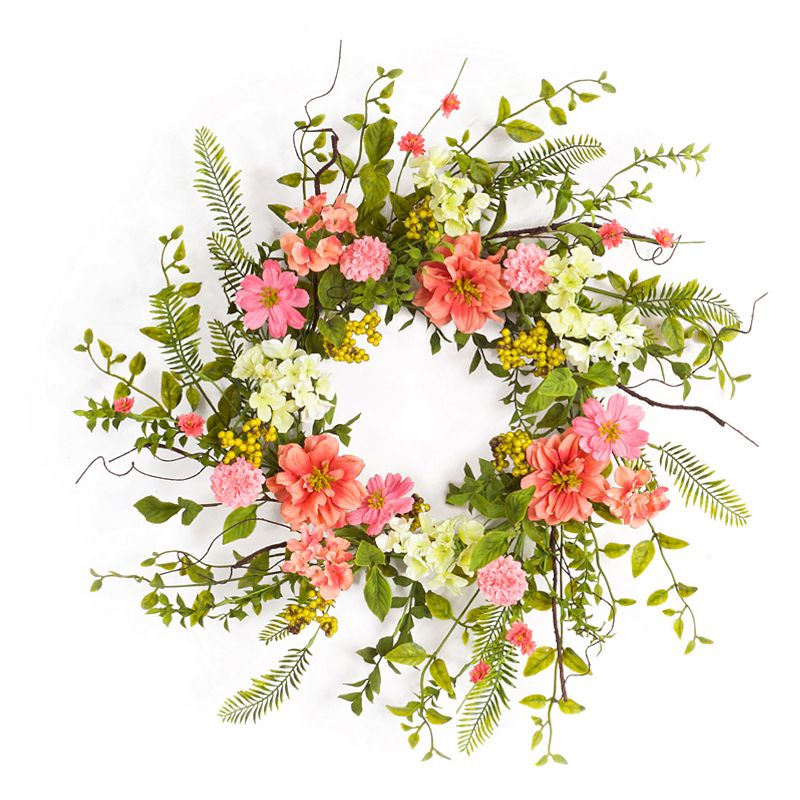 Cosmos/Berry Wreath 27"D Polyester/Plastic