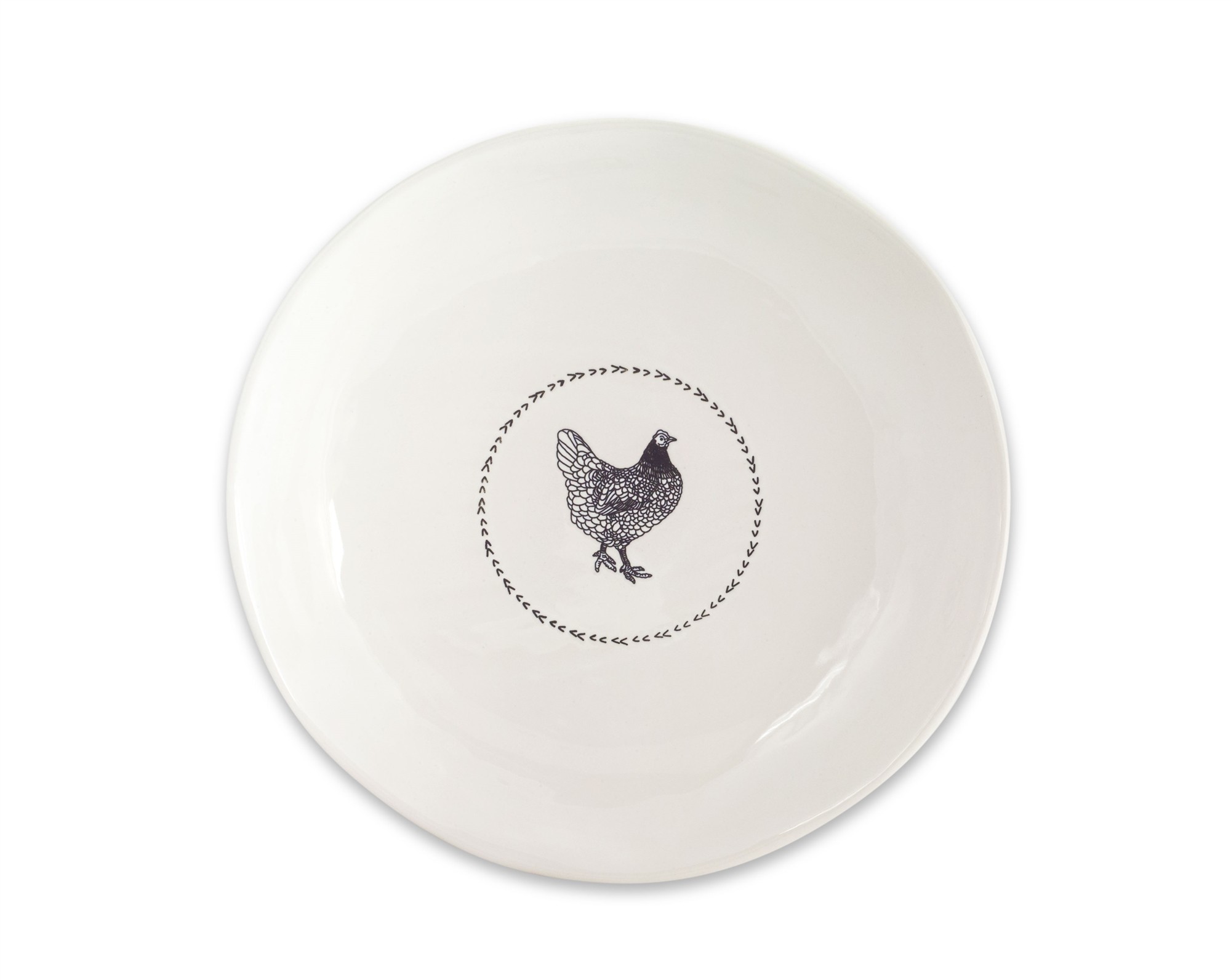 Chicken Round Platter (Set of 2) 13.25"D Stoneware