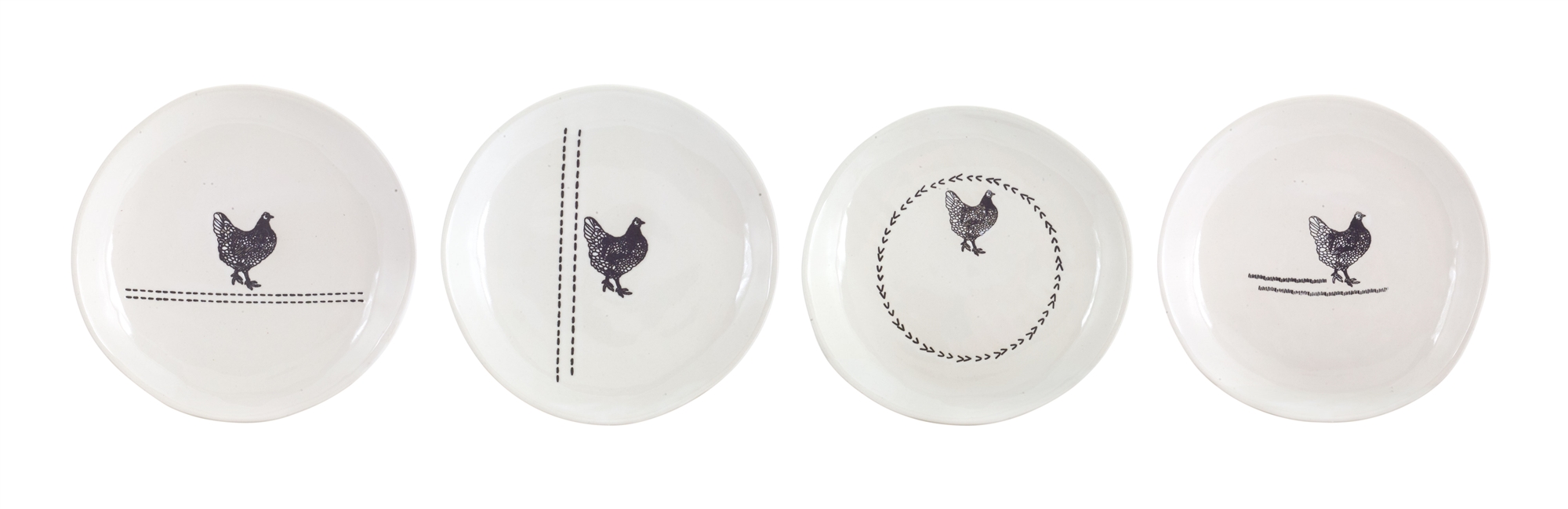 Chicken Plate (Set of 8) 6.5"D Stoneware