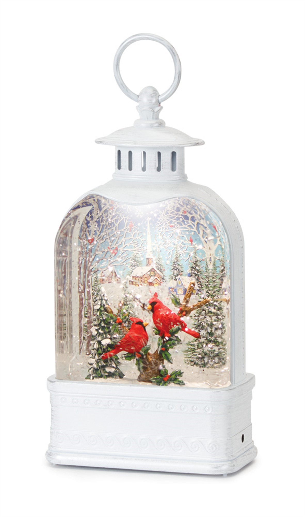 Snow Globe Lantern w/Santa 10.5"H Plastic 6 Hr Timer 3 AA Batteries, Not Included or USB Cord included