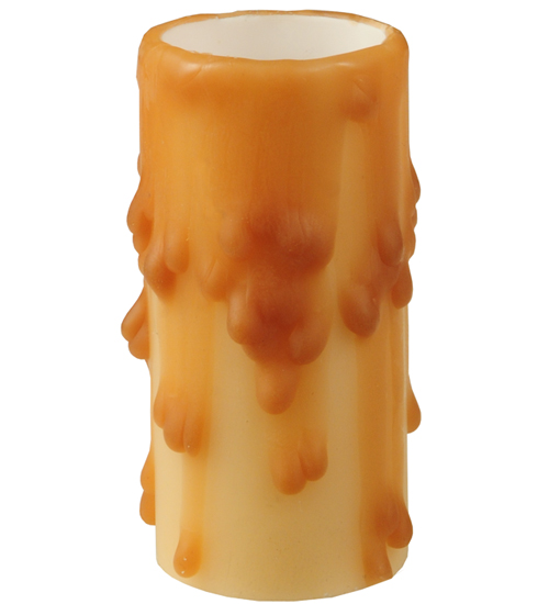 1"W X 2"H Beeswax Amber Flat Top Candle Cover