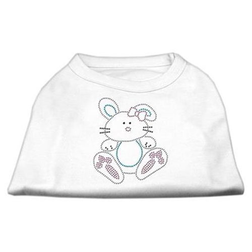Bunny Rhinestone Dog Shirt White Sm (10)