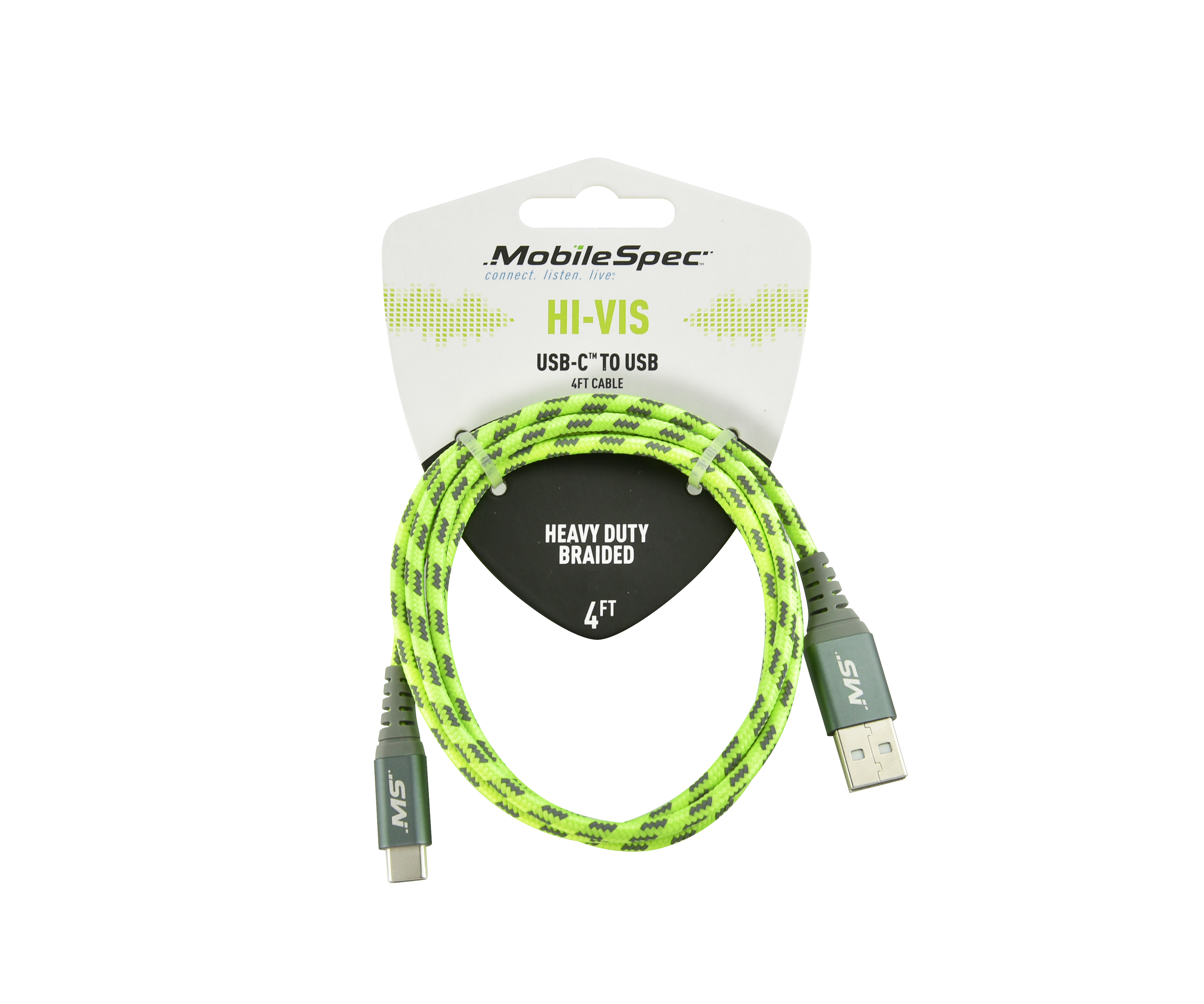 HiVis 4ft USB-C to USB-A Cable  YL