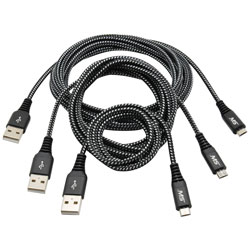 MBS Micro USB Cable 3 PK BUNDLE BLK
