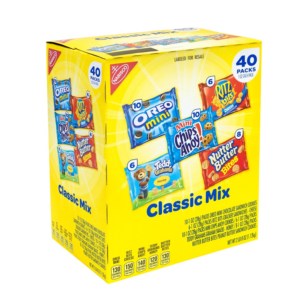 Cookie and Cracker Classic Mix, Assorted Flavors, 1 oz Pack, 40 Packs/Box, 