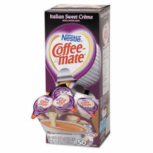 Liquid Coffee Creamer, Italian Sweet Creme, 0.375 oz Cups, 50/Box