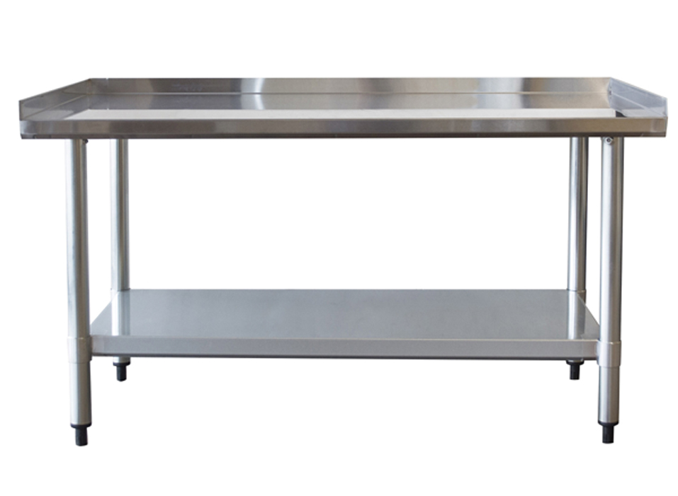 Upturned Edge Stainless Steel Work Table 24 x 48 Inches