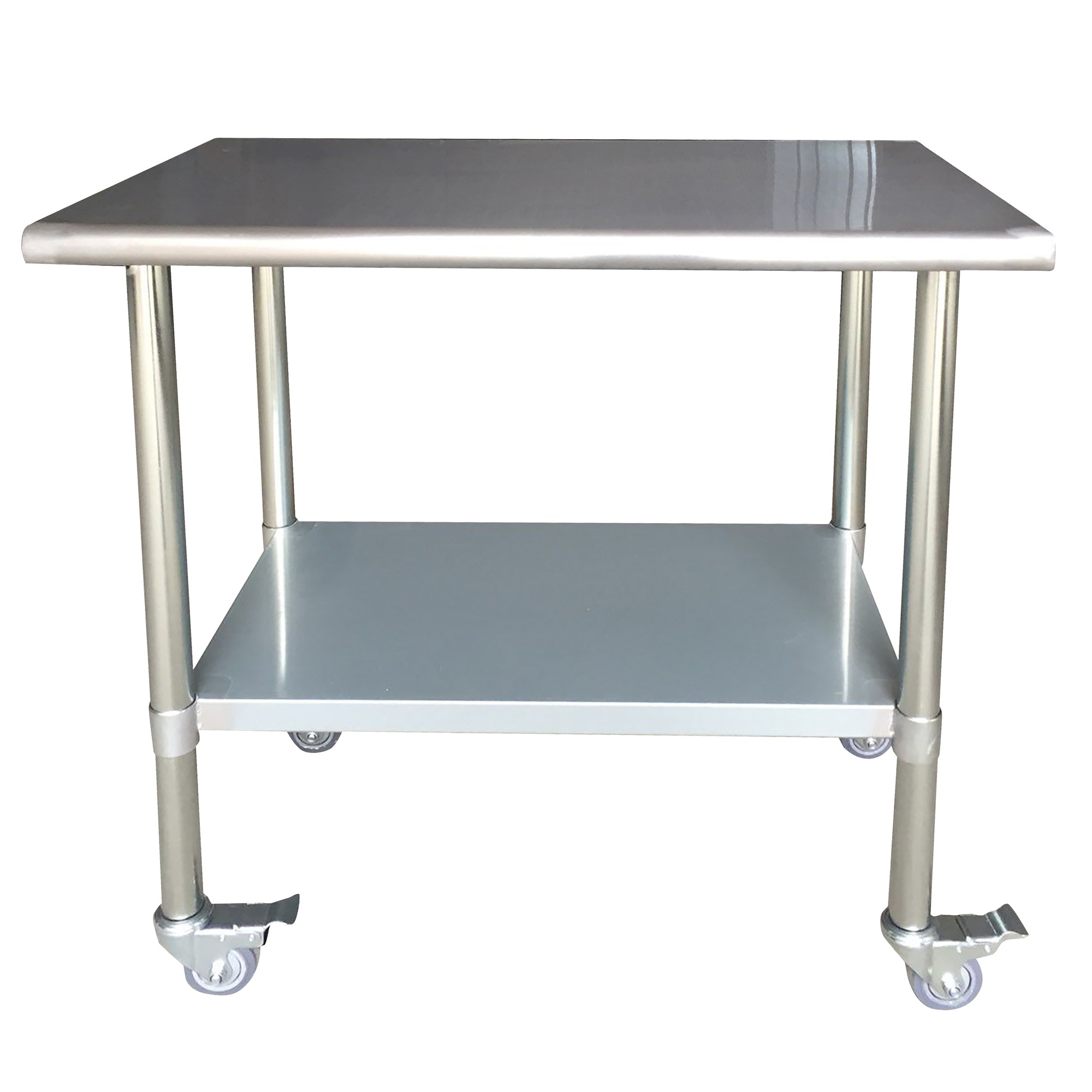 Stainless Steel Work Table with Casters 24 x 36 Inches