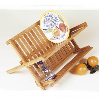 LIPPER 8813 BAMBOO FOLDING DISH RACK LIGHT WOOD COLOR EASY TO