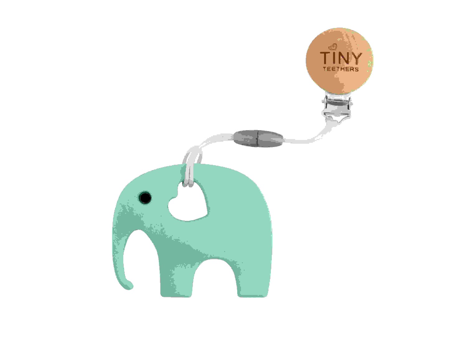 TINY TEETHERS TC003 SILICONE MINT ELEPHANT TEETHER