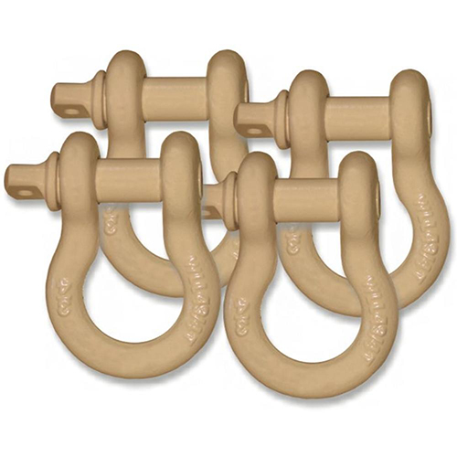 3/4 inch Jeep D-Shackles - DESERT SAND Powdercoated (Set of 4) (4X4 RECOVERY)