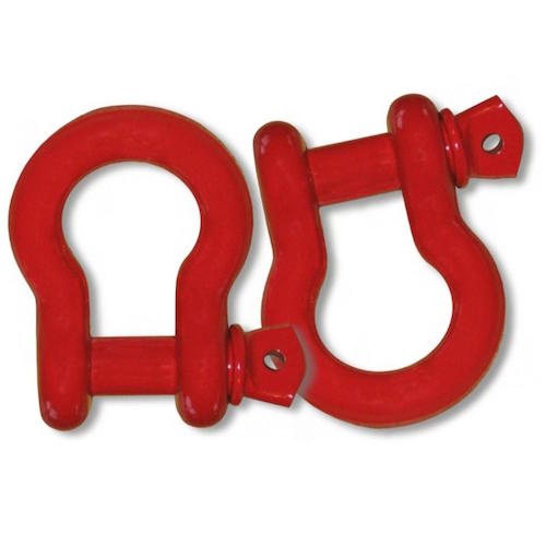 (It's Big!) 1 inch MEGA D-Shackles - PATRIOT RED Powdercoated (PAIR) (4X4 RECOVERY)