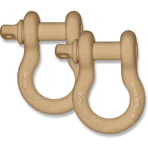 Powder-coated 3/4 inch Jeep D-Shackles - DESERT SAND (PAIR)