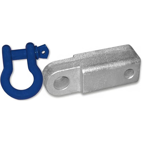 2 inch Steel Receiver Bracket w/ OLD GLORY BLUE Powdercoated D-Shackle (OFF-ROAD RECOVERY)
