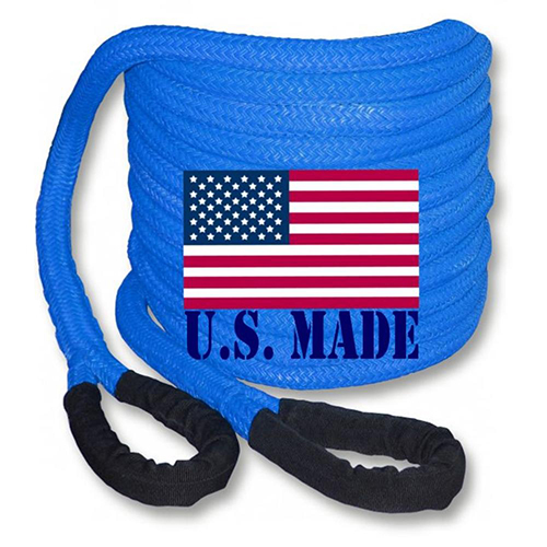 U.S. made "SAFETY BLUE" Safe-T-Line Kinetic Snatch ROPE - 1 inch X 30 ft (4X4 VEHICLE RECOVERY)