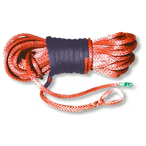 U.S. made AMSTEEL BLUE WINCH ROPE 3/8 inch x 100 ft - SAFETY ORANGE (20,400lb strength) (4X4 VEHICLE RECOVERY)