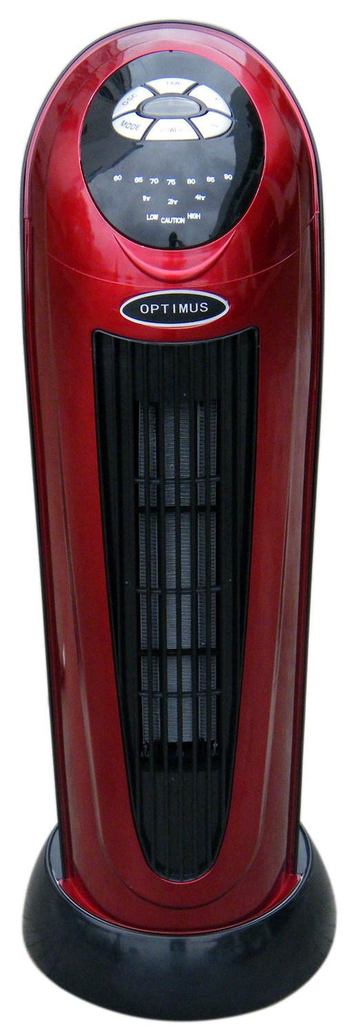 Optimus 22" Oscillating Tower Heater with Digital Temp Readout & Setting, Remote