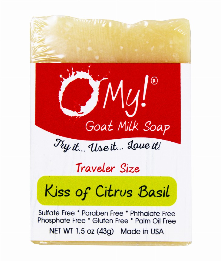O My! Goat Milk Soap Bar - 1.5oz Traveler BarKiss of Citrus Basil
