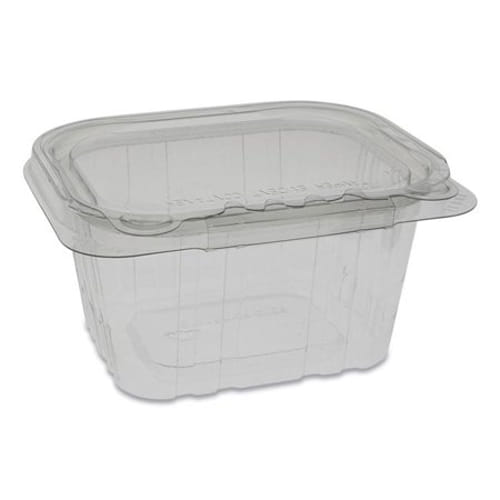 EarthChoice Tamper Evident Recycled Hinged Lid Deli Container, 16 oz, 5.38 x 4.5 x 2.63, Clear, 304/Carton