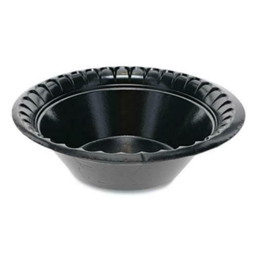 Laminated Foam Dinnerware, Bowl, 12 oz, 6" Diameter, Black, 1,000/Carton