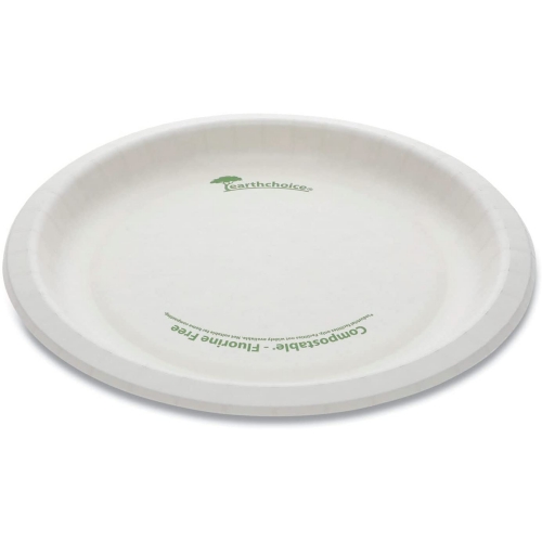 EarthChoice Pressware Compostable Dinnerware, Plate, 9" dia, White, 450/Case