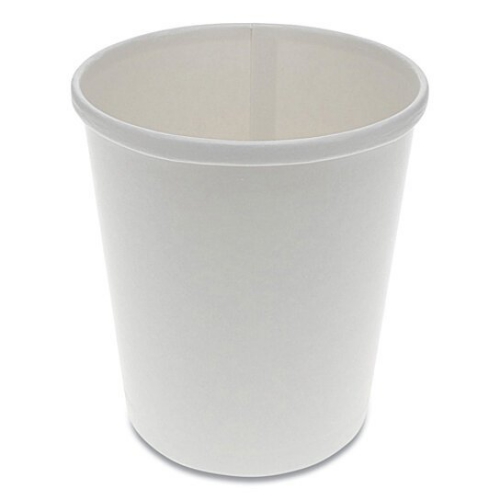 Paper Round Food Container, 32 oz, 5.13" Diameter x 4.5"h, White, 500/Case