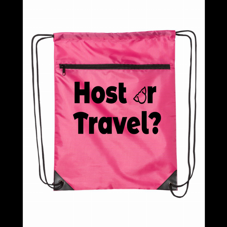Drawstring Bag - PinkHost Or Travel Drawstring Bag