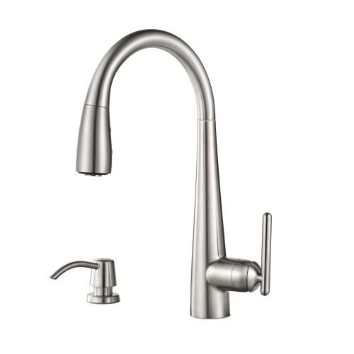 California Energy Commission Registered Lead Law Compliant LITA Pull Down Kitchen Faucet Stainless Steel 1.8 Gallons Per Minute