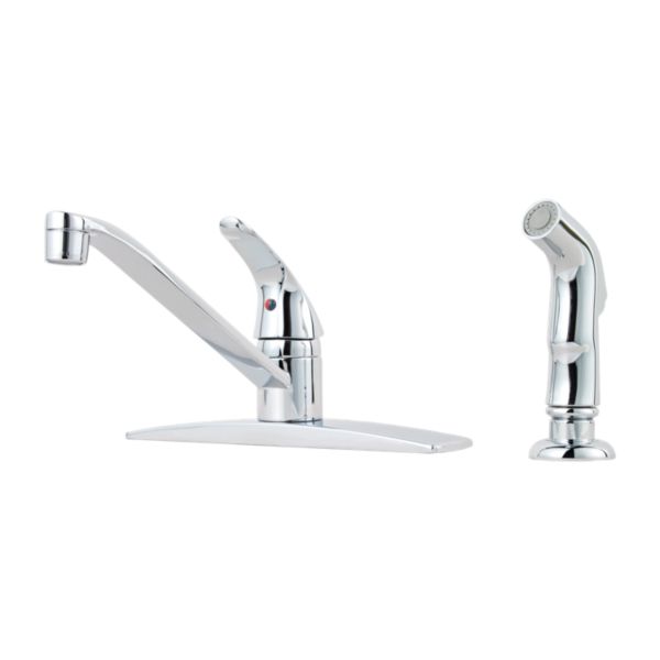 Lead Law Compliant 1.8 Gallons Per Minute 4 Hole Kitchen Faucet Polished Chrome