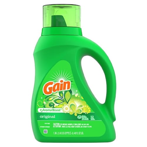 Liquid Laundry Detergent, Gain Original Scent, 46 oz Bottle, 6/Carton