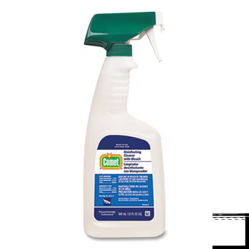 Disinfecting Cleaner w/Bleach, 32 oz, Plastic Spray Bottle, Fresh Scent, 6/Case