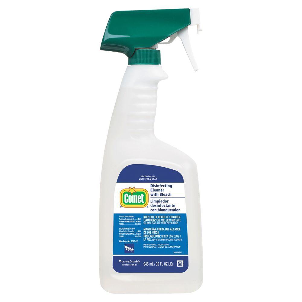 Disinfecting Cleaner with Bleach, 32 oz, Plastic Spray Bottle, Fresh Scent