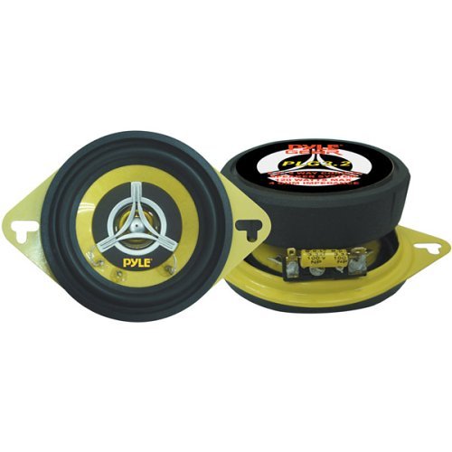 Speaker 3.5" 2-Way Pyle Gear 120Watts; Yellow Basket/Cone