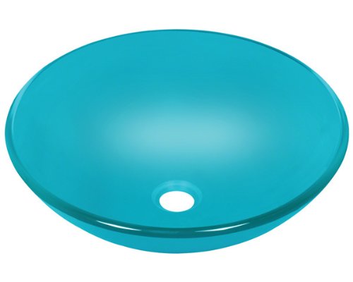 Polaris p106 turquoise Square Glass Vessel Sink