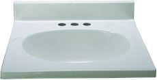 PREMIER� BATHROOM VANITY TOP, CULTURED MARBLE, WHITE, 25 IN. X 22 IN.