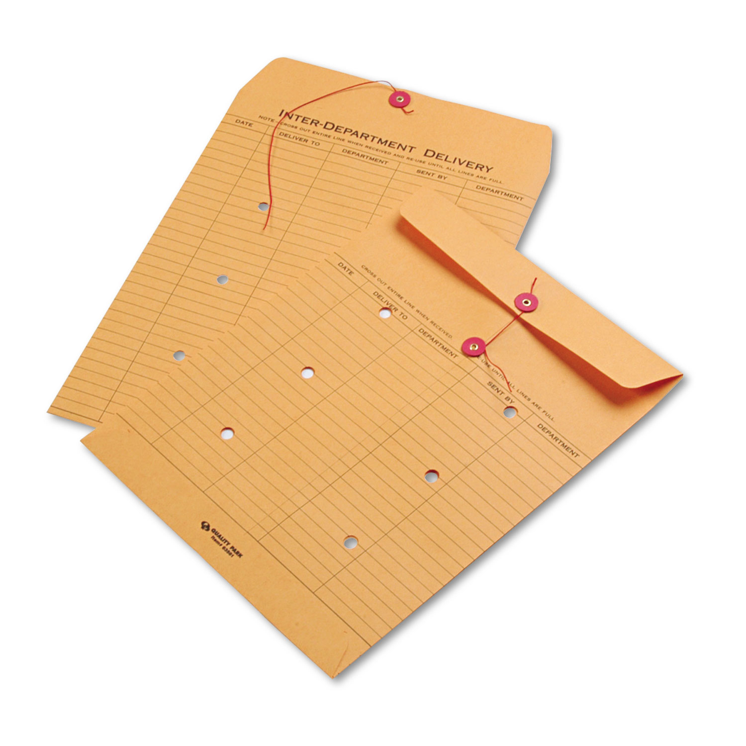 Brown Kraft String & Button Interoffice Envelope, 10 x 13, 100/Carton
