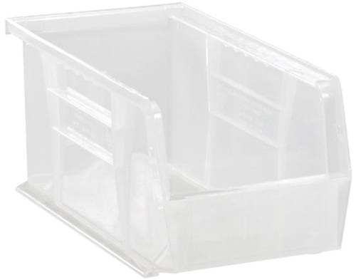 QUANTUM STORAGE SYSTEMS STACK AND HANG BIN, 10-7/8" X 5-1/2" X 5", CLEAR