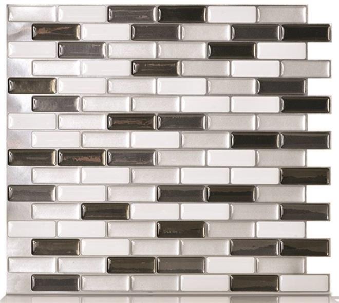 Quinco SM1030-1 Wall Tile, 10.2 in L x 9.1 in W x 1/8 in T, Metallic
