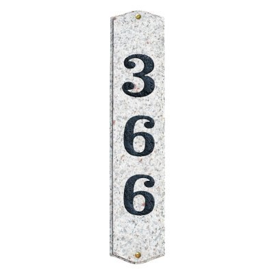 Solid Granite Address Plaque, Wexford Vertical, Emerald Green Polished