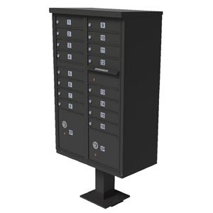 16 Door Cluster Box Unit for Tall Pedestal Stucco Columns, Bronze