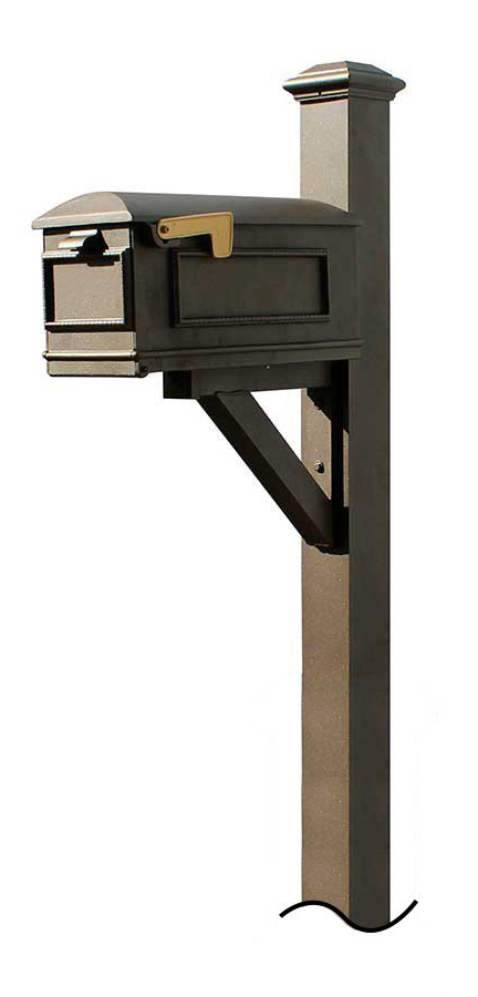 Westhaven System with Lewiston Mailbox (NO BASE) Pyramid Finial in (Bronze)