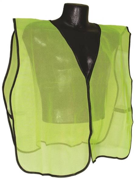 Radwear SV Non-Rated Safety Vest, 100% Polyester Mesh, Hi-Viz Green