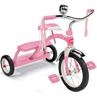 Radio Flyer Classic Dual Deck Tricycle, 2-1/2 - 5 Years, 12 X 1-1/4 in Front, 7 X 1-1/2 in Rear, Steel, Pink
