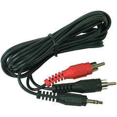 RCA AH205R 3.5mm to 2 RCA Plugs Y-Adapter, 3ft
